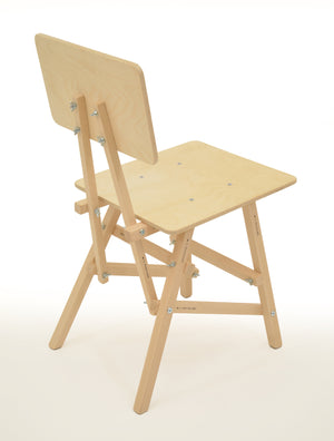 DIT Chair, wooden chair seen from the back. Self assembly, beech and plywood. Design by Tord Boontje.